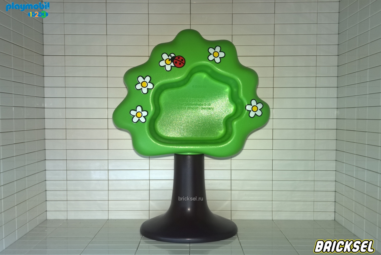 Плеймобил 123 Дерево светло зеленое с белыми цветочкоами и божъей коровкой, с местом для птики, Playmobil 1-2-3