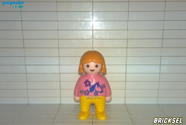 Плеймобил 123 Девочка с розовом свитере с лошадкой, Playmobil 1-2-3