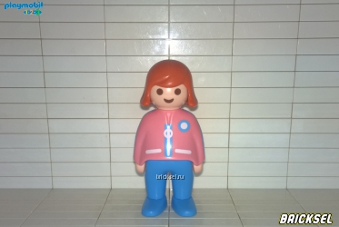 Плеймобил 123 Женщина в розовой спортивной куртке и голубых штанах, Playmobil 1-2-3