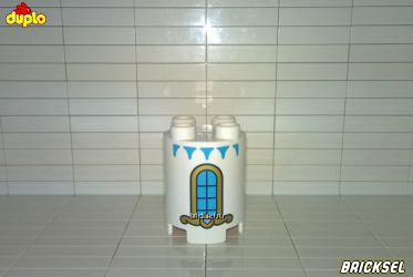 Кубик 2х2 башенка, колонна белая с изображением окна