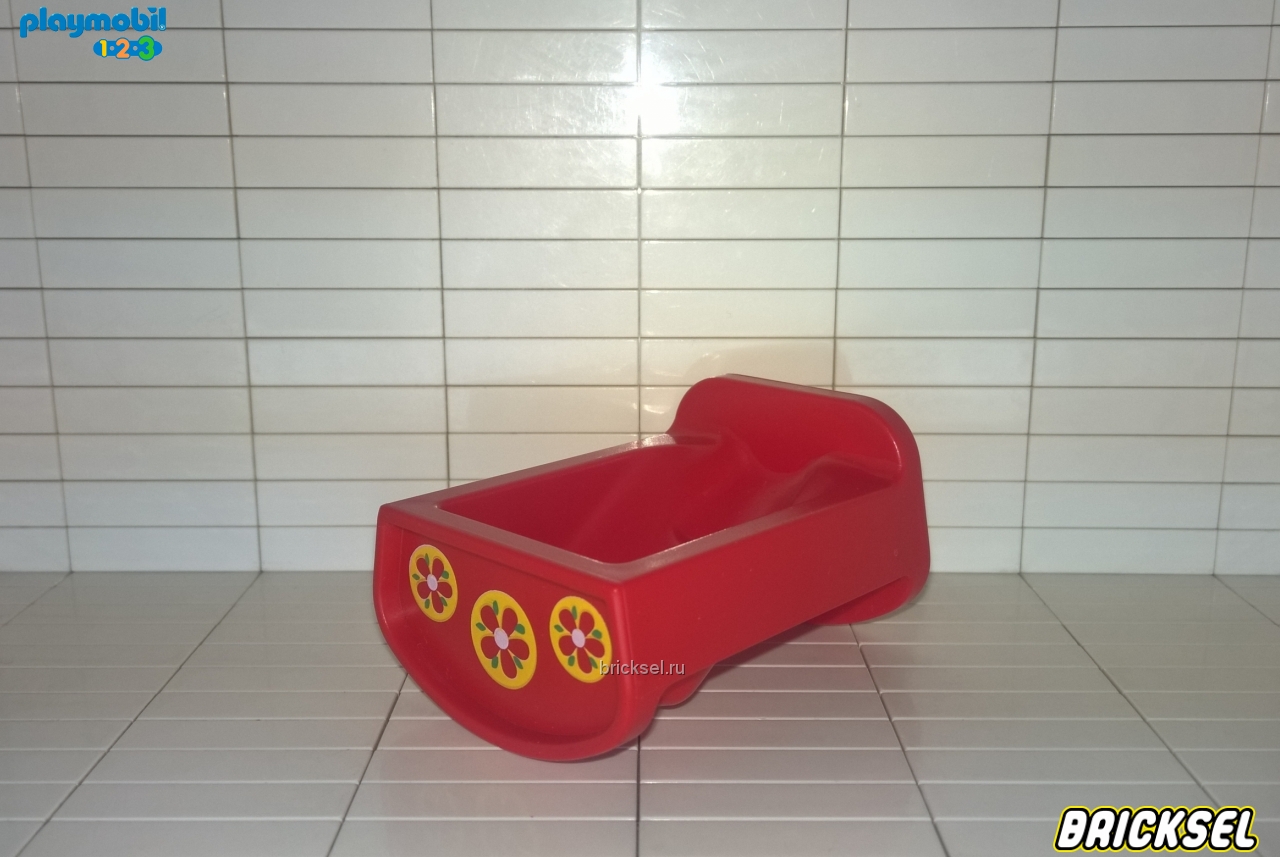 Плеймобил 123 Люлька с красными цветами в желтых кругах красная, Playmobil 1-2-3